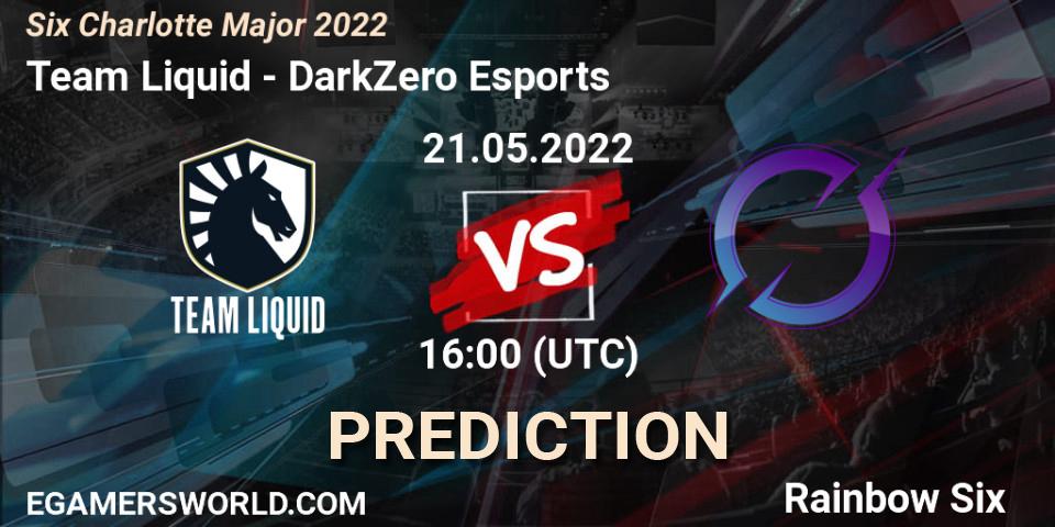 Prognose für das Spiel Team Liquid VS DarkZero Esports. 21.05.2022 at 16:00. Rainbow Six - Six Charlotte Major 2022