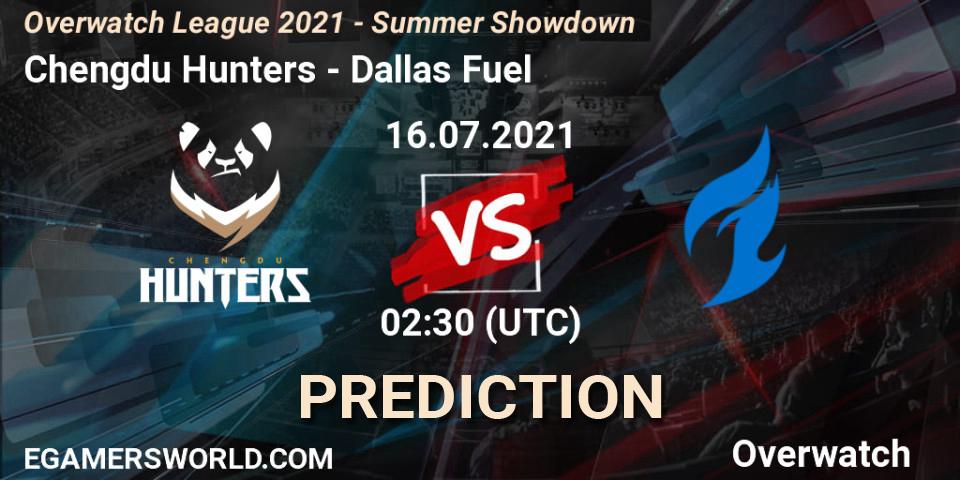 Prognose für das Spiel Chengdu Hunters VS Dallas Fuel. 16.07.2021 at 01:00. Overwatch - Overwatch League 2021 - Summer Showdown
