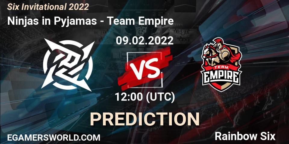 Prognose für das Spiel Ninjas in Pyjamas VS Team Empire. 09.02.22. Rainbow Six - Six Invitational 2022