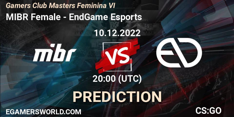 Prognose für das Spiel MIBR Female VS EndGame Esports. 10.12.22. CS2 (CS:GO) - Gamers Club Masters Feminina VI