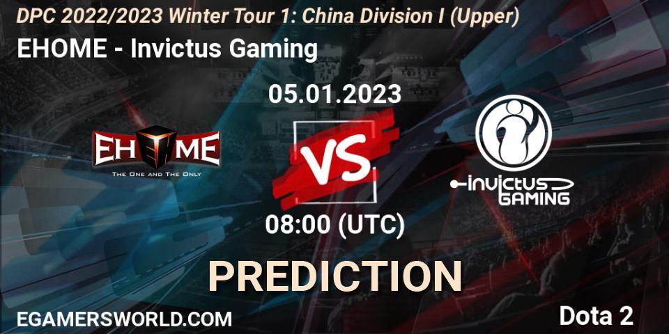 Prognose für das Spiel EHOME VS Invictus Gaming. 05.01.23. Dota 2 - DPC 2022/2023 Winter Tour 1: CN Division I (Upper)