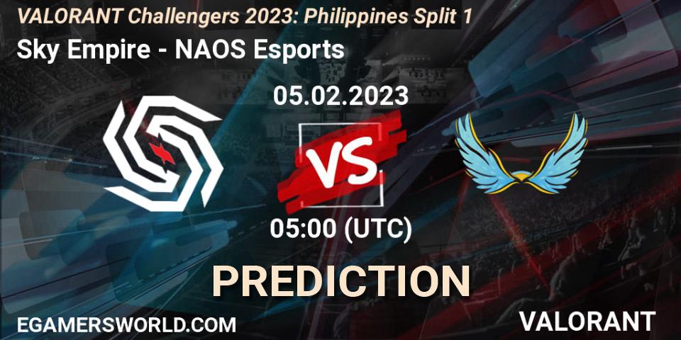 Prognose für das Spiel Sky Empire VS NAOS Esports. 05.02.23. VALORANT - VALORANT Challengers 2023: Philippines Split 1