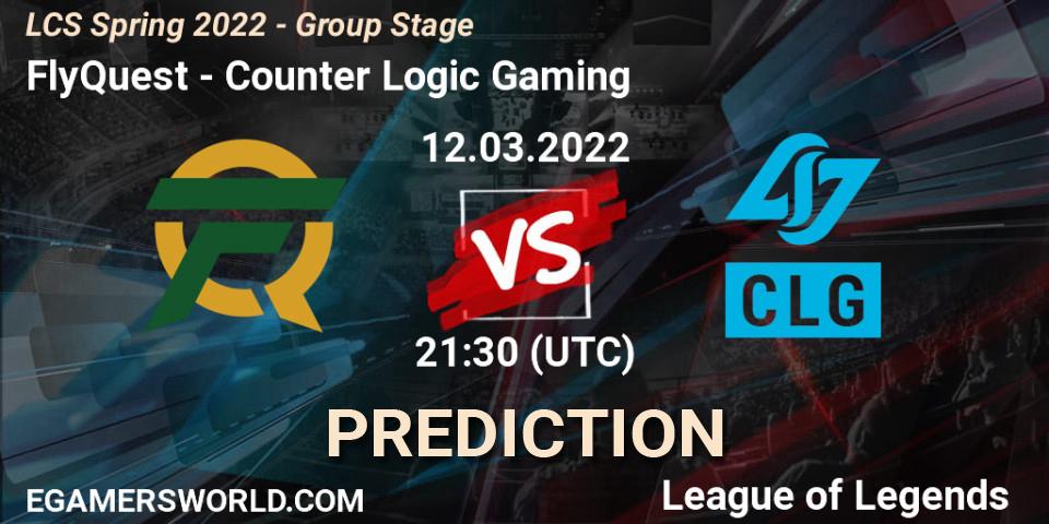 Prognose für das Spiel FlyQuest VS Counter Logic Gaming. 12.03.2022 at 22:30. LoL - LCS Spring 2022 - Group Stage