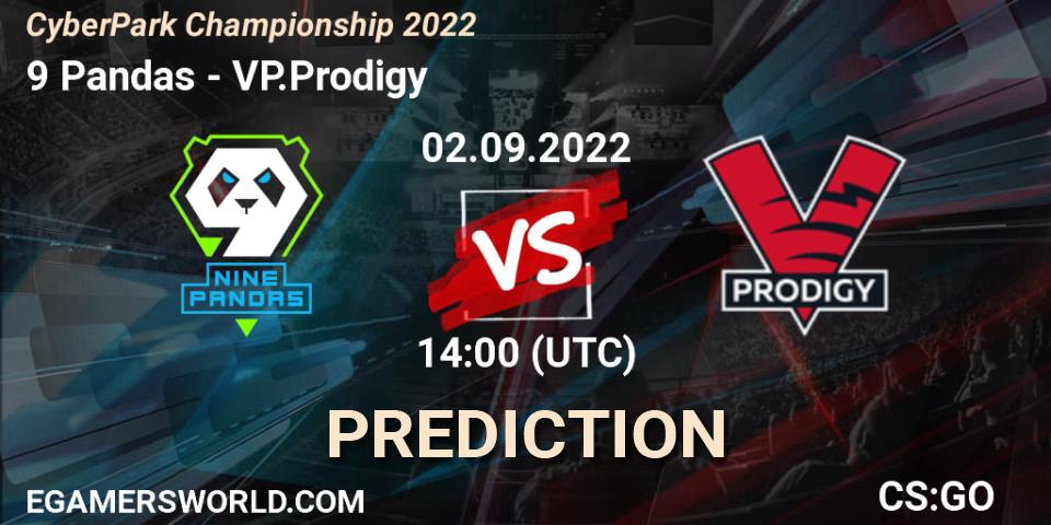 Prognose für das Spiel 9 Pandas VS VP.Prodigy. 02.09.2022 at 13:55. Counter-Strike (CS2) - CyberPark Championship 2022