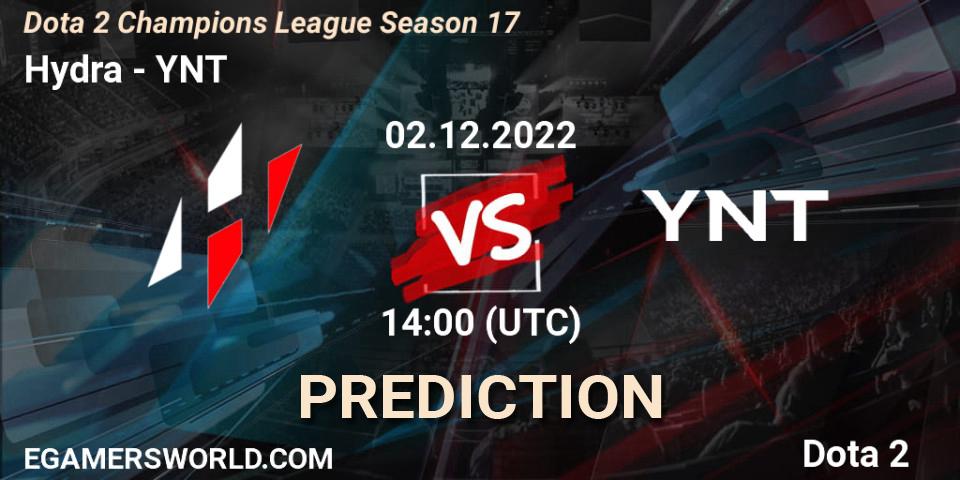 Prognose für das Spiel Hydra VS YNT. 02.12.22. Dota 2 - Dota 2 Champions League Season 17