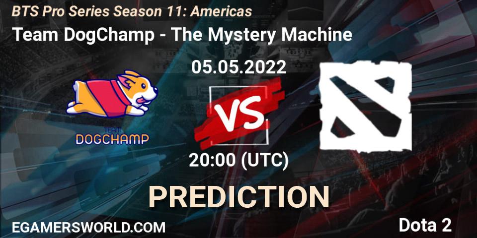 Prognose für das Spiel Team DogChamp VS The Mystery Machine. 05.05.2022 at 22:11. Dota 2 - BTS Pro Series Season 11: Americas