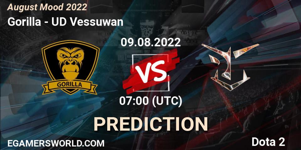 Prognose für das Spiel Gorilla VS UD Vessuwan. 09.08.2022 at 07:09. Dota 2 - August Mood 2022