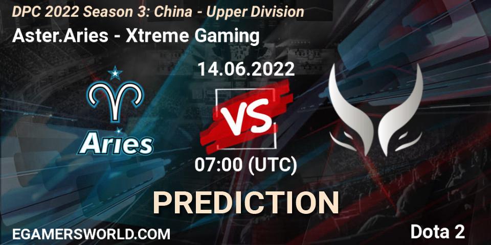 Prognose für das Spiel Aster.Aries VS Xtreme Gaming. 14.06.2022 at 07:00. Dota 2 - DPC 2021/2022 China Tour 3: Division I