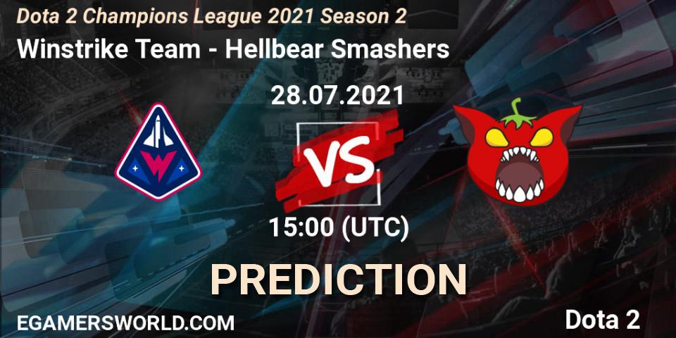 Prognose für das Spiel Winstrike Team VS Hellbear Smashers. 28.07.2021 at 15:00. Dota 2 - Dota 2 Champions League 2021 Season 2