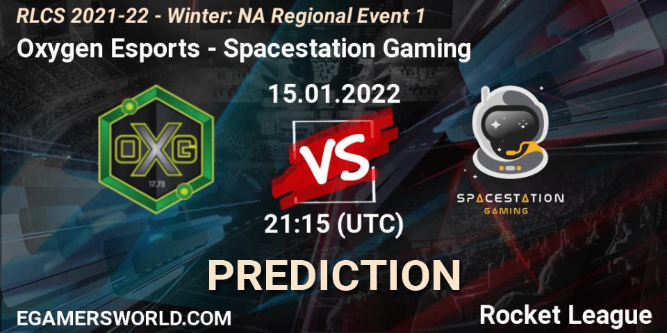 Prognose für das Spiel Oxygen Esports VS Spacestation Gaming. 15.01.22. Rocket League - RLCS 2021-22 - Winter: NA Regional Event 1