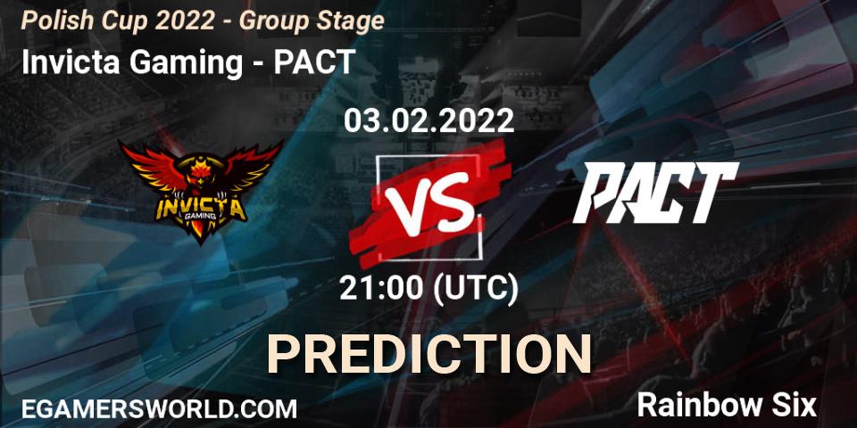 Prognose für das Spiel Invicta Gaming VS PACT. 03.02.2022 at 21:00. Rainbow Six - Polish Cup 2022 - Group Stage