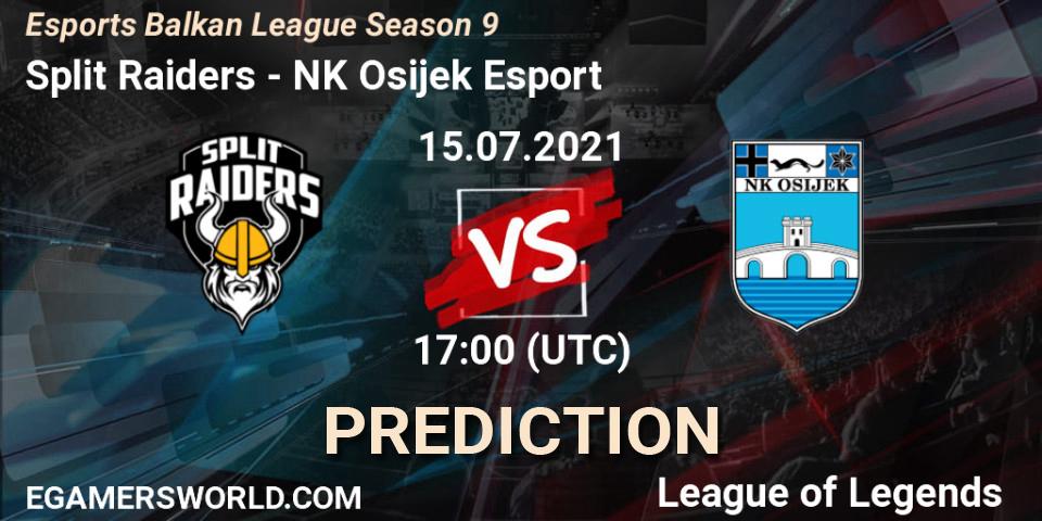 Prognose für das Spiel Split Raiders VS NK Osijek Esport. 15.07.2021 at 17:00. LoL - Esports Balkan League Season 9