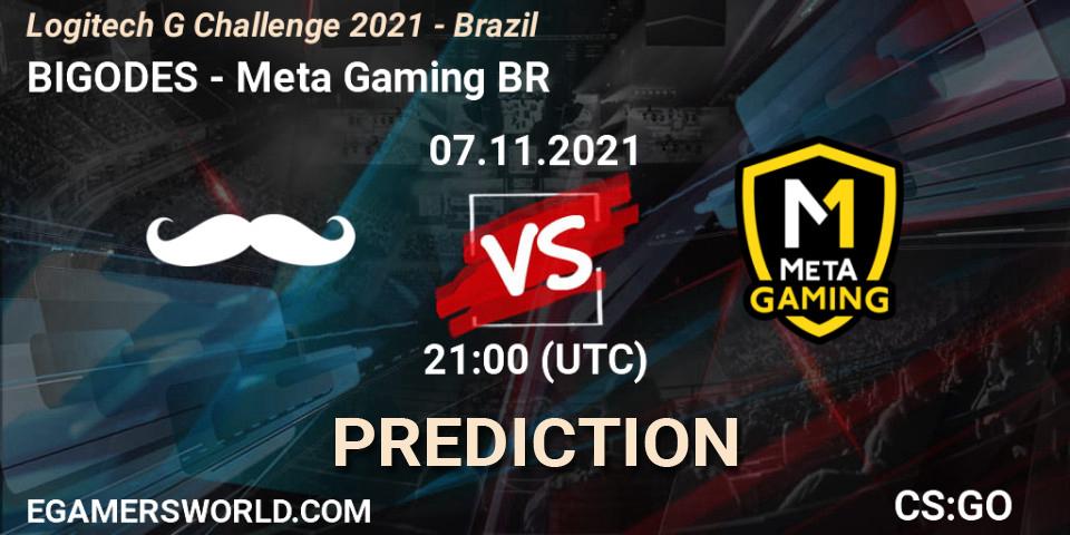 Prognose für das Spiel BIGODES VS Meta Gaming BR. 07.11.2021 at 21:00. Counter-Strike (CS2) - Logitech G Challenge 2021 - Brazil