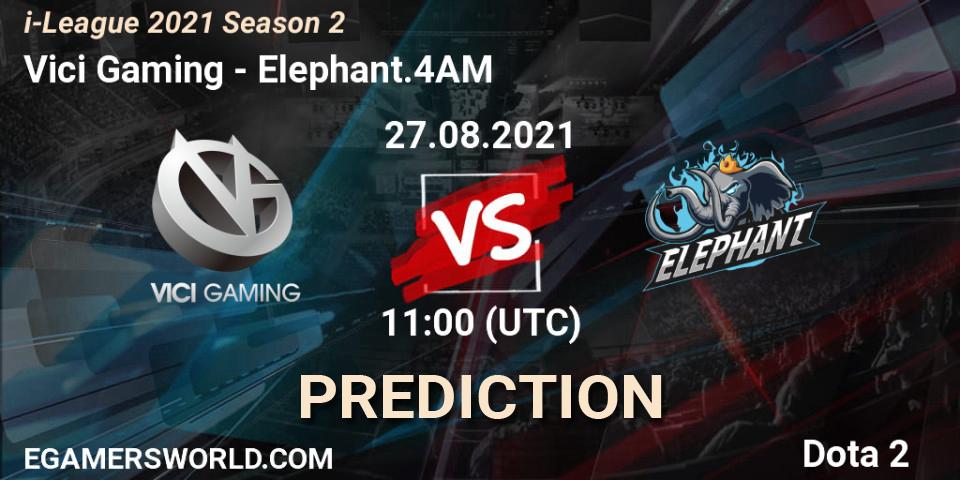 Prognose für das Spiel Vici Gaming VS Elephant.4AM. 27.08.2021 at 11:10. Dota 2 - i-League 2021 Season 2
