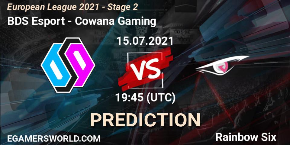 Prognose für das Spiel BDS Esport VS Cowana Gaming. 15.07.2021 at 19:45. Rainbow Six - European League 2021 - Stage 2