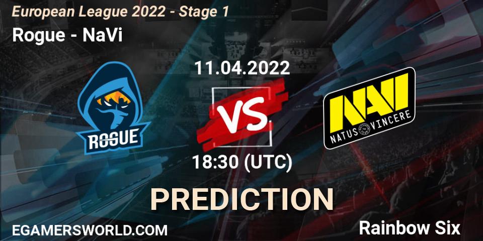 Prognose für das Spiel Rogue VS NaVi. 11.04.22. Rainbow Six - European League 2022 - Stage 1