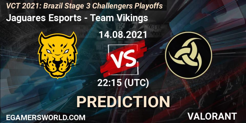 Prognose für das Spiel Jaguares Esports VS Team Vikings. 14.08.2021 at 23:15. VALORANT - VCT 2021: Brazil Stage 3 Challengers Playoffs