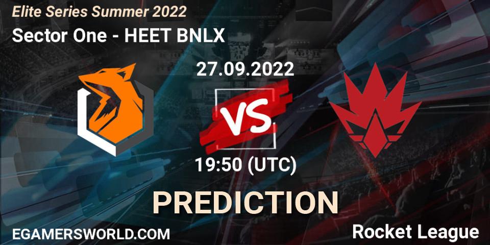 Prognose für das Spiel Sector One VS HEET BNLX. 27.09.2022 at 19:50. Rocket League - Elite Series Summer 2022