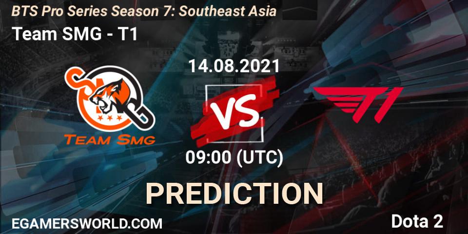 Prognose für das Spiel Team SMG VS T1. 14.08.2021 at 08:49. Dota 2 - BTS Pro Series Season 7: Southeast Asia