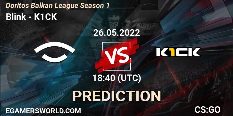 Prognose für das Spiel Blink VS k1ck. 26.05.22. CS2 (CS:GO) - Doritos Balkan League Season 1
