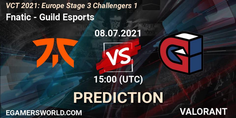 Prognose für das Spiel Fnatic VS Guild Esports. 08.07.2021 at 15:00. VALORANT - VCT 2021: Europe Stage 3 Challengers 1