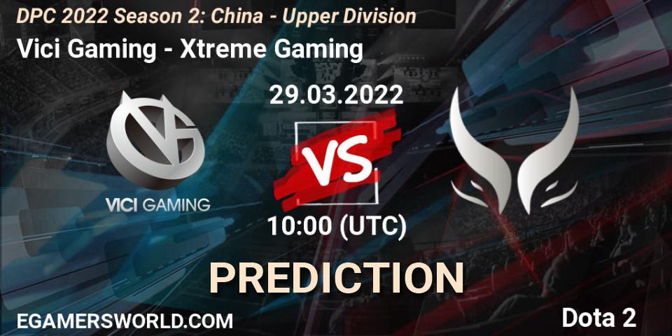 Prognose für das Spiel Vici Gaming VS Xtreme Gaming. 29.03.22. Dota 2 - DPC 2021/2022 Tour 2 (Season 2): China Division I (Upper)