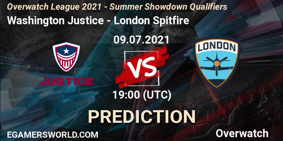 Prognose für das Spiel Washington Justice VS London Spitfire. 09.07.2021 at 19:00. Overwatch - Overwatch League 2021 - Summer Showdown Qualifiers