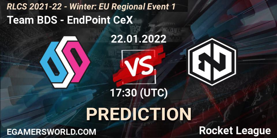 Prognose für das Spiel Team BDS VS EndPoint CeX. 22.01.2022 at 18:15. Rocket League - RLCS 2021-22 - Winter: EU Regional Event 1