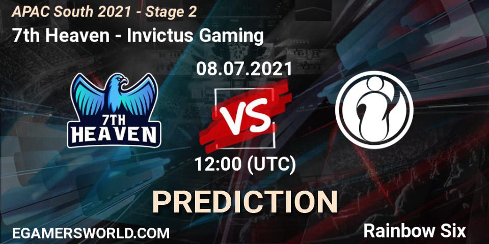 Prognose für das Spiel 7th Heaven VS Invictus Gaming. 08.07.21. Rainbow Six - APAC South 2021 - Stage 2