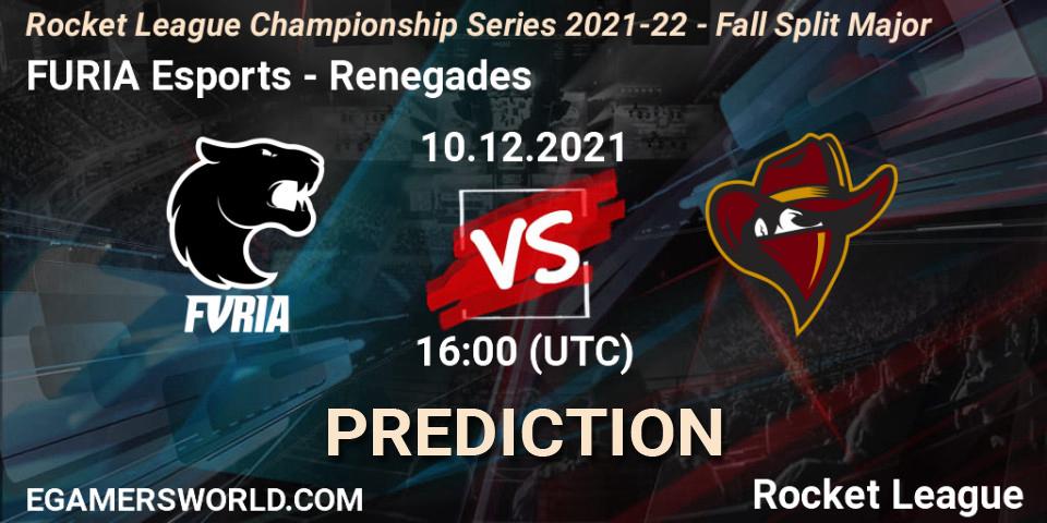 Prognose für das Spiel FURIA Esports VS Renegades. 10.12.21. Rocket League - RLCS 2021-22 - Fall Split Major