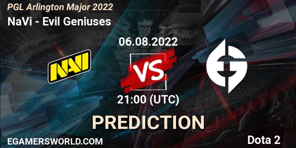 Prognose für das Spiel NaVi VS Evil Geniuses. 06.08.22. Dota 2 - PGL Arlington Major 2022 - Group Stage