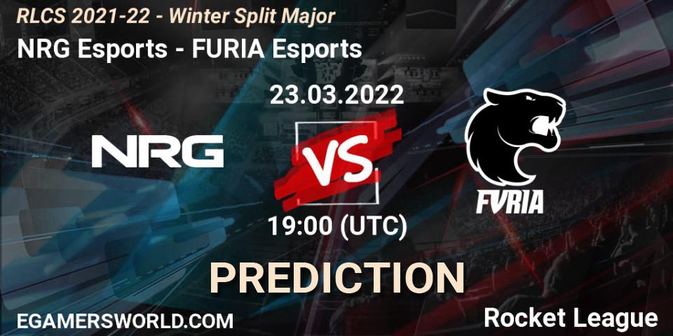 Prognose für das Spiel NRG Esports VS FURIA Esports. 23.03.2022 at 19:00. Rocket League - RLCS 2021-22 - Winter Split Major