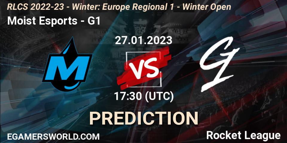 Prognose für das Spiel Moist Esports VS G1. 27.01.2023 at 17:30. Rocket League - RLCS 2022-23 - Winter: Europe Regional 1 - Winter Open