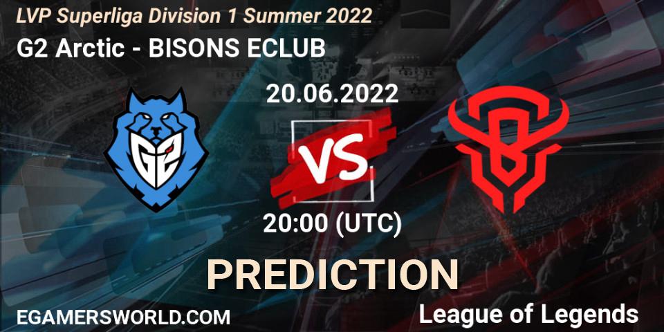 Prognose für das Spiel G2 Arctic VS BISONS ECLUB. 20.06.2022 at 20:00. LoL - LVP Superliga Division 1 Summer 2022