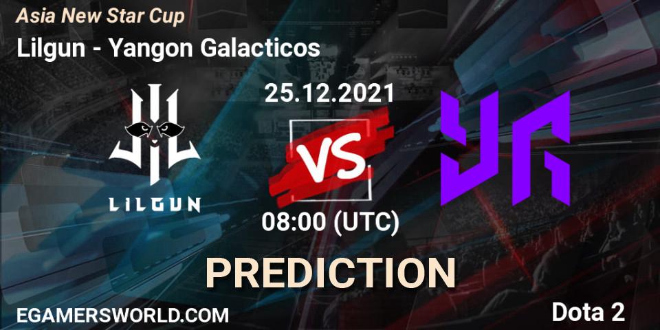 Prognose für das Spiel Lilgun VS Yangon Galacticos. 26.12.2021 at 09:30. Dota 2 - Asia New Star Cup