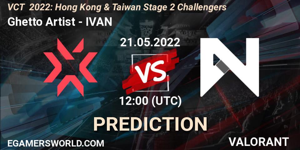 Prognose für das Spiel Ghetto Artist VS IVAN. 21.05.2022 at 12:00. VALORANT - VCT 2022: Hong Kong & Taiwan Stage 2 Challengers