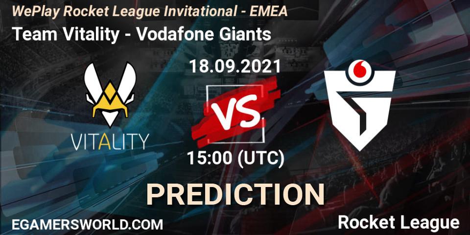 Prognose für das Spiel Team Vitality VS Vodafone Giants. 18.09.21. Rocket League - WePlay Rocket League Invitational - EMEA