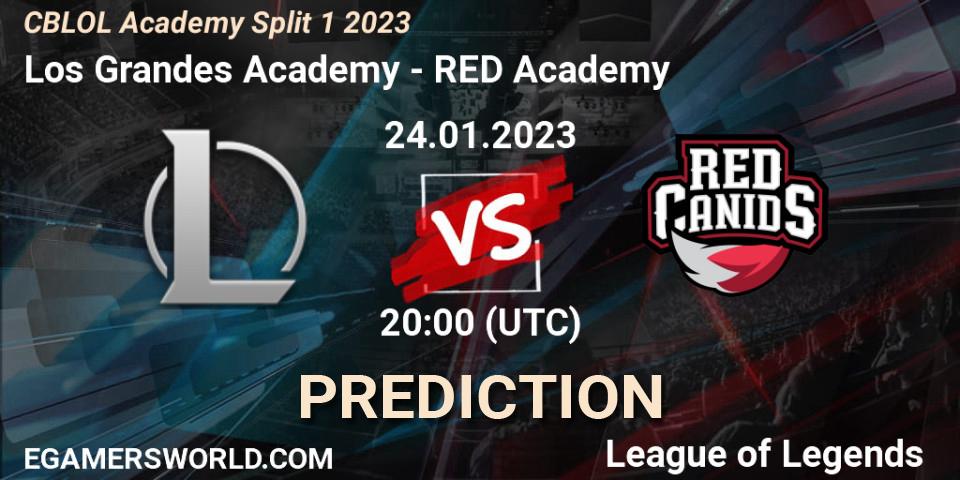 Prognose für das Spiel Los Grandes Academy VS RED Academy. 24.01.2023 at 20:00. LoL - CBLOL Academy Split 1 2023