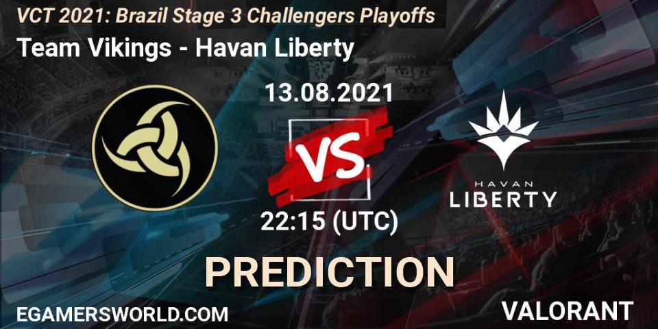 Prognose für das Spiel Team Vikings VS Havan Liberty. 13.08.2021 at 23:30. VALORANT - VCT 2021: Brazil Stage 3 Challengers Playoffs