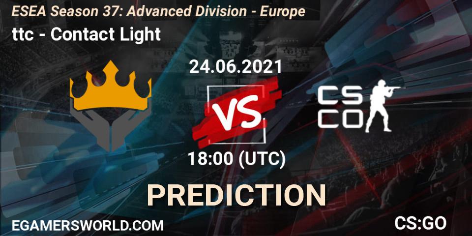 Prognose für das Spiel ttc VS Contact Light. 26.06.2021 at 10:30. Counter-Strike (CS2) - ESEA Season 37: Advanced Division - Europe