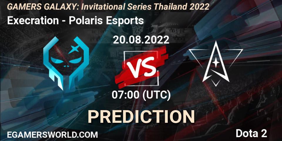 Prognose für das Spiel Execration VS Polaris Esports. 20.08.2022 at 08:00. Dota 2 - GAMERS GALAXY: Invitational Series Thailand 2022