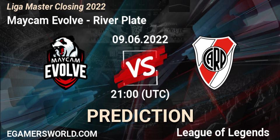 Prognose für das Spiel Maycam Evolve VS River Plate. 09.06.2022 at 21:00. LoL - Liga Master Closing 2022