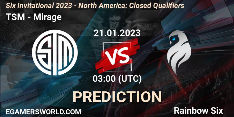 Prognose für das Spiel TSM VS Mirage. 21.01.23. Rainbow Six - Six Invitational 2023 - North America: Closed Qualifiers