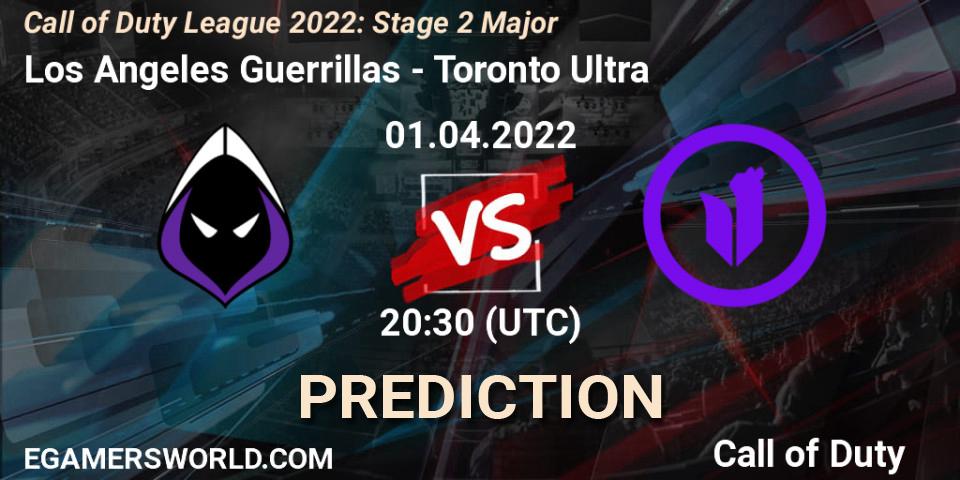 Prognose für das Spiel Los Angeles Guerrillas VS Toronto Ultra. 01.04.22. Call of Duty - Call of Duty League 2022: Stage 2 Major