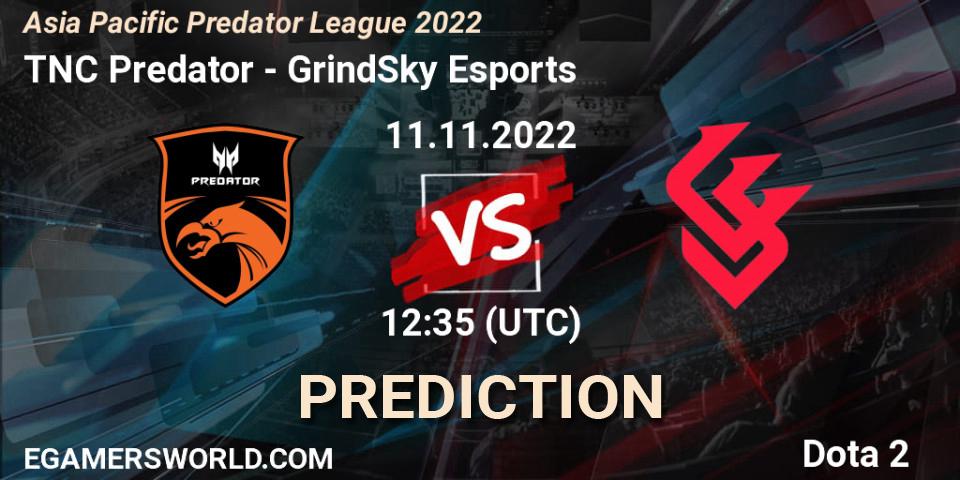 Prognose für das Spiel TNC Predator VS GrindSky Esports. 11.11.22. Dota 2 - Asia Pacific Predator League 2022