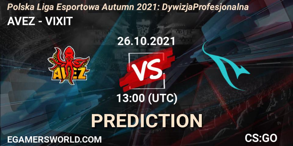 Prognose für das Spiel AVEZ VS VIXIT. 26.10.2021 at 13:00. Counter-Strike (CS2) - Polska Liga Esportowa Autumn 2021: Dywizja Profesjonalna