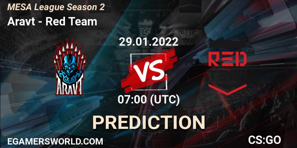 Prognose für das Spiel Aravt VS Red Team. 29.01.2022 at 07:00. Counter-Strike (CS2) - MESA League Season 2