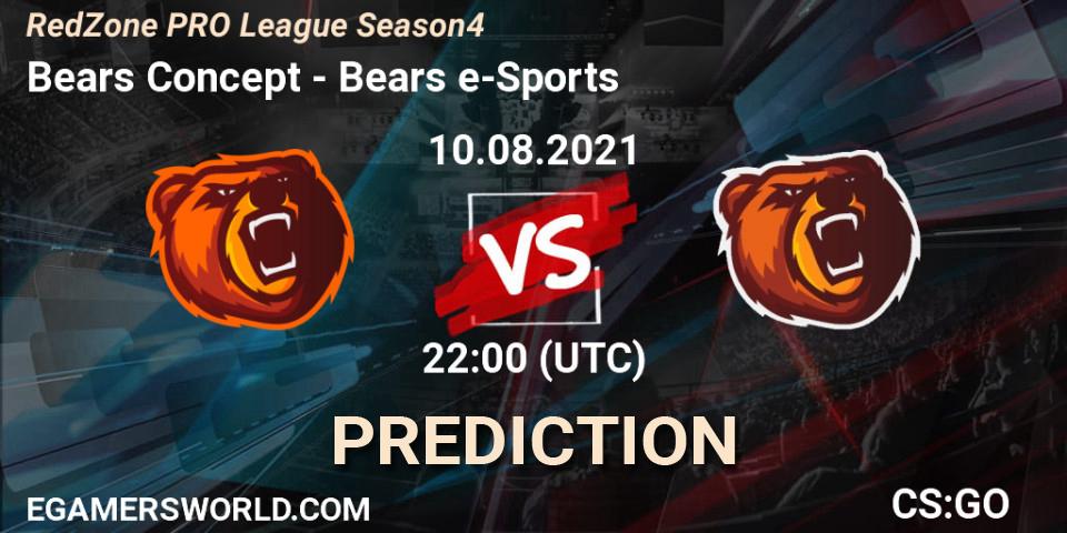 Prognose für das Spiel Bears Concept VS Bears e-Sports. 11.08.21. CS2 (CS:GO) - RedZone PRO League Season 4