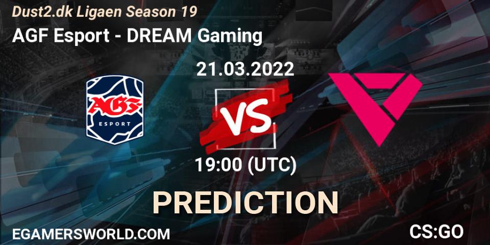 Prognose für das Spiel AGF Esport VS DREAM Gaming. 21.03.22. CS2 (CS:GO) - Dust2.dk Ligaen Season 19