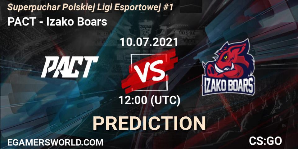 Prognose für das Spiel PACT VS Izako Boars. 10.07.21. CS2 (CS:GO) - Superpuchar Polskiej Ligi Esportowej #1
